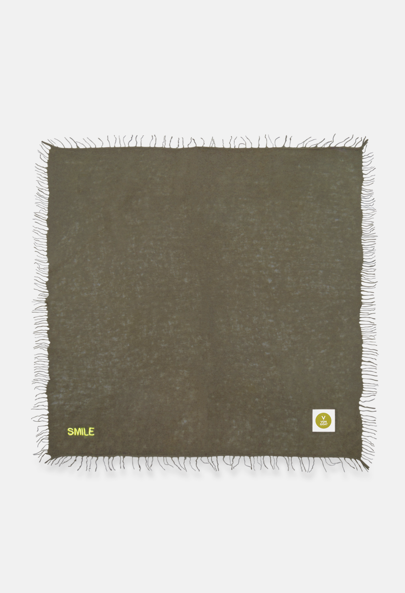 SMOKEY OLIVE BANDANA with smile embroidery