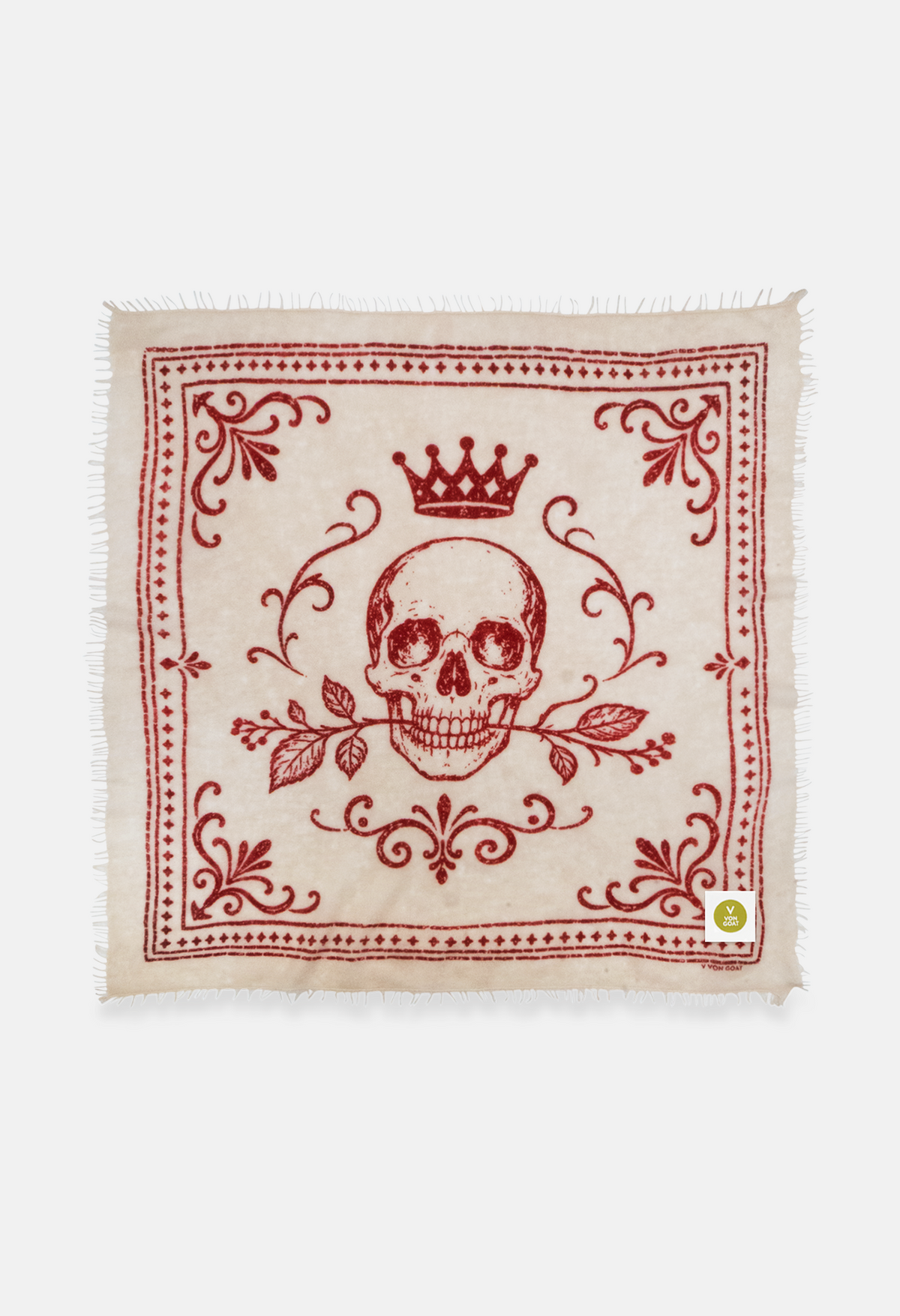 Bandana Skull Swizzle/Red XL mit Fransen