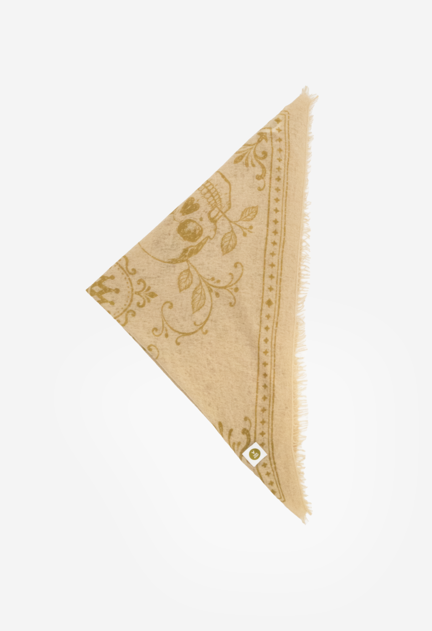 Bandana Skulls Biscotti/Bronze XL with Fringes