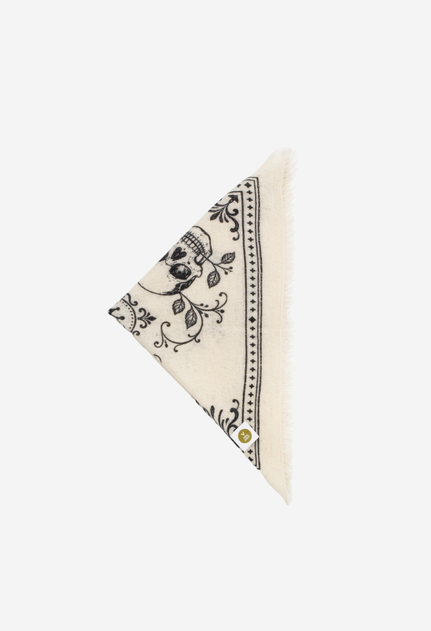 Bandana Skulls White/Black with Fringes