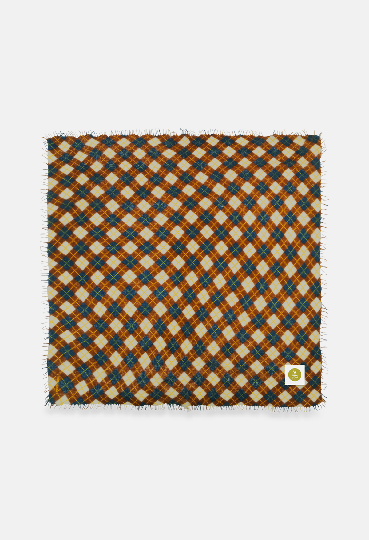 Checked Bandana B XL with Fringes