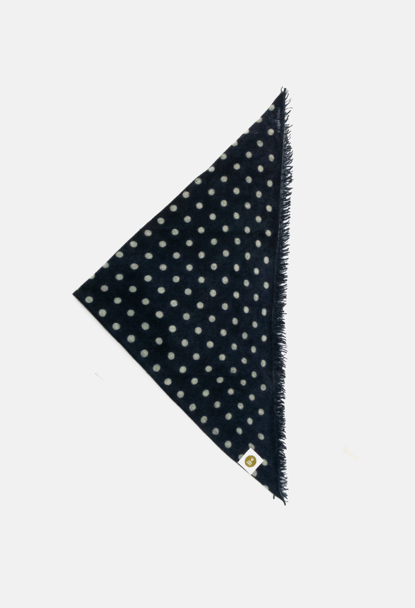 Bandana Polka Dot Mood Indigo/Sea Foam XL mit Fransen