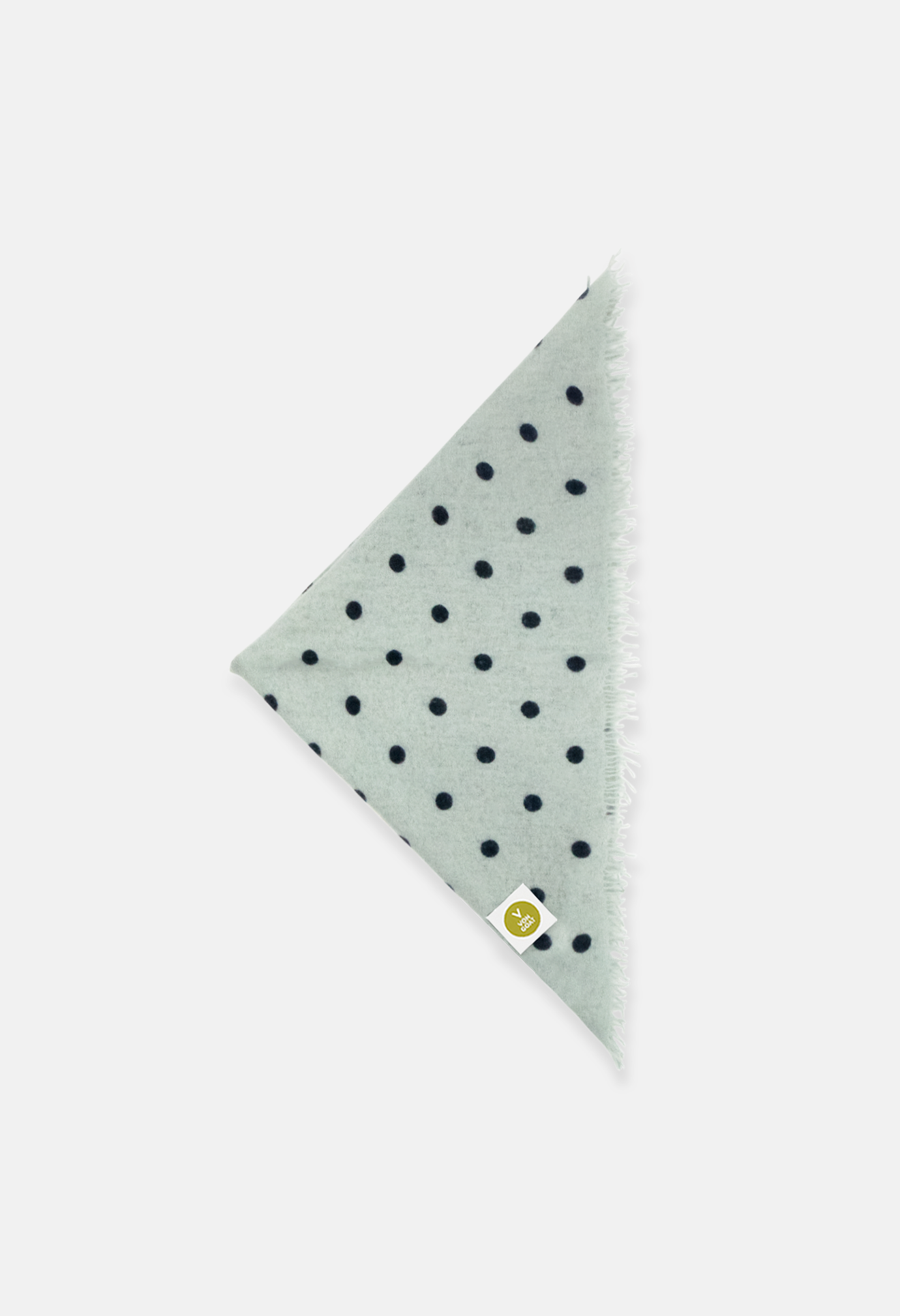 Polka Dot Bandana Sea Foam/Mood Indigo with Fringes