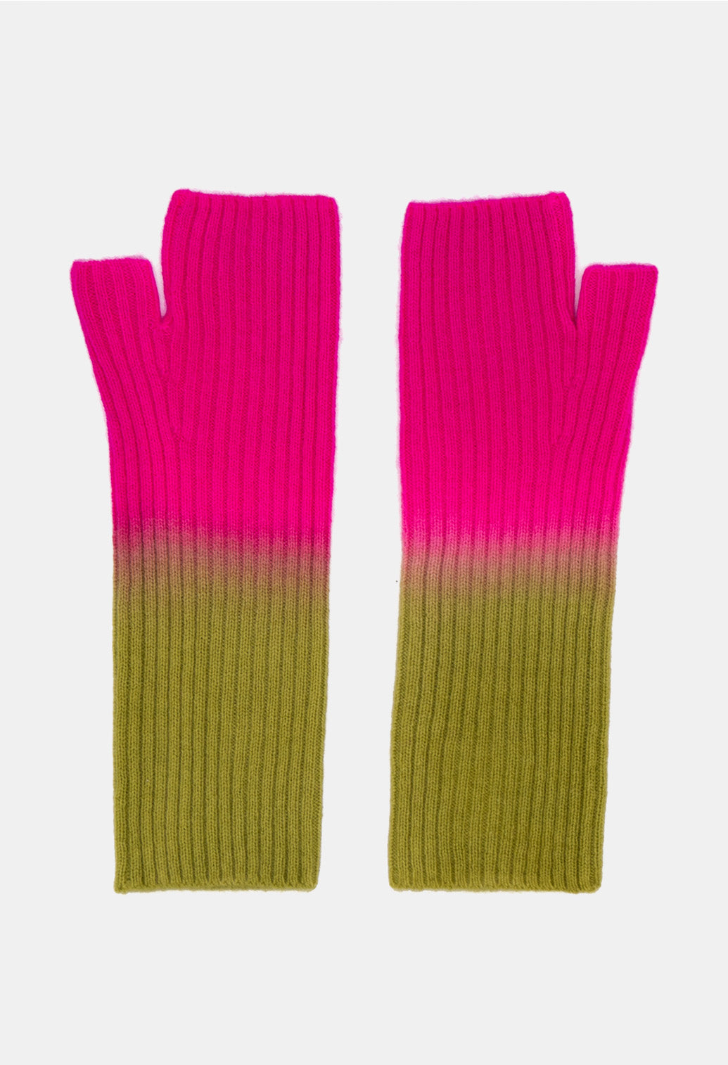 FINGERLESS MITTENS CARDAMOM/NEON PINK