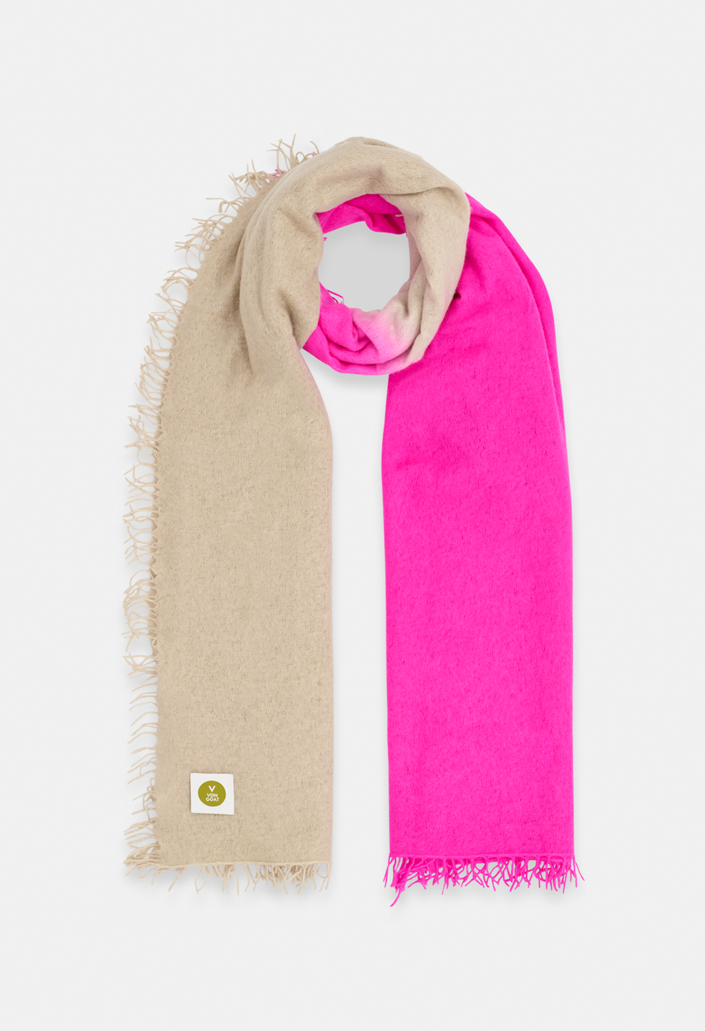 SCHAL PLAZA TAUPE/NEON PINK