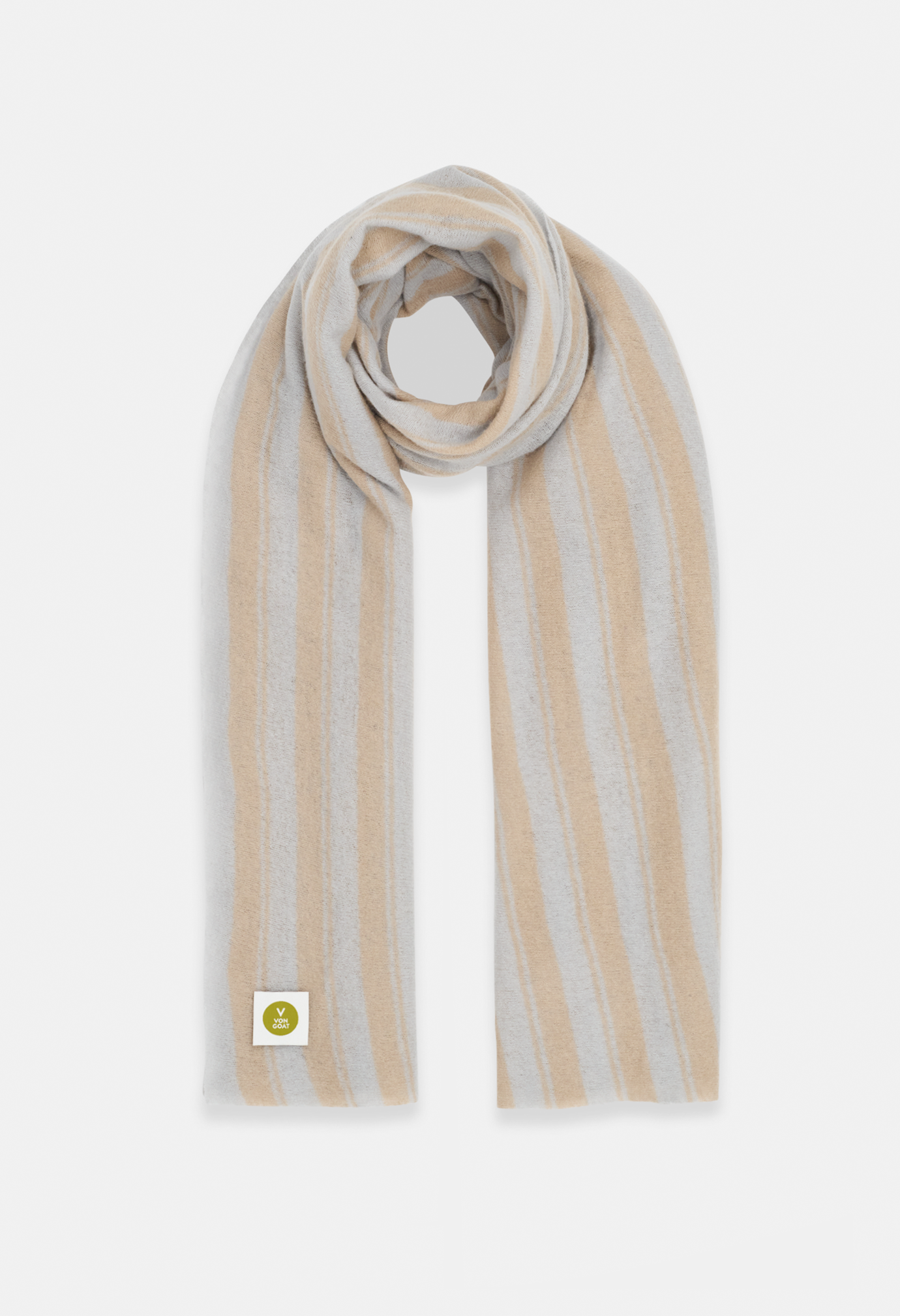 SCARF ZUSIGREY/ZUSIBEEIGE without fringes