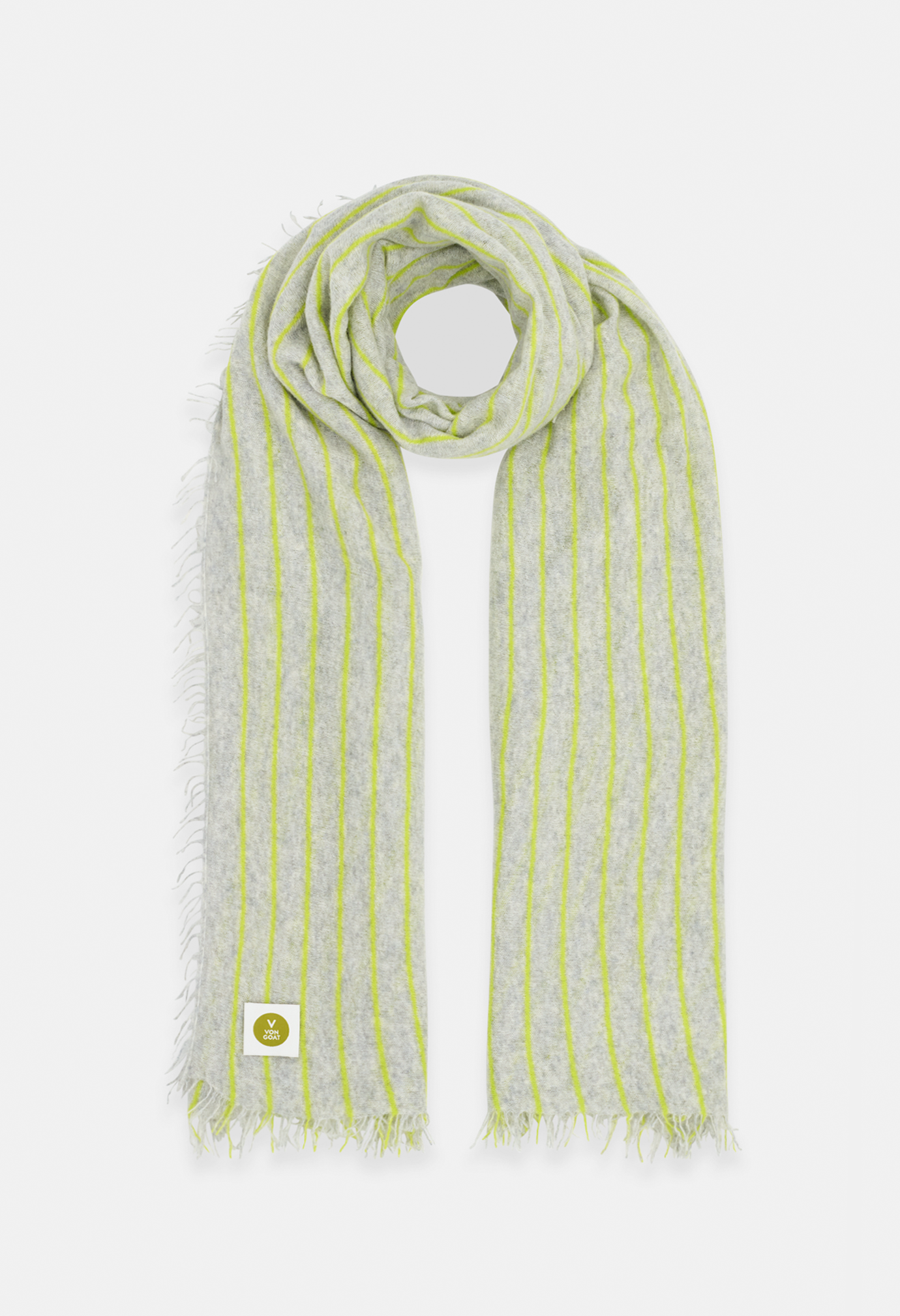 SCARF MELANGE GRAY/NEON YELLOW