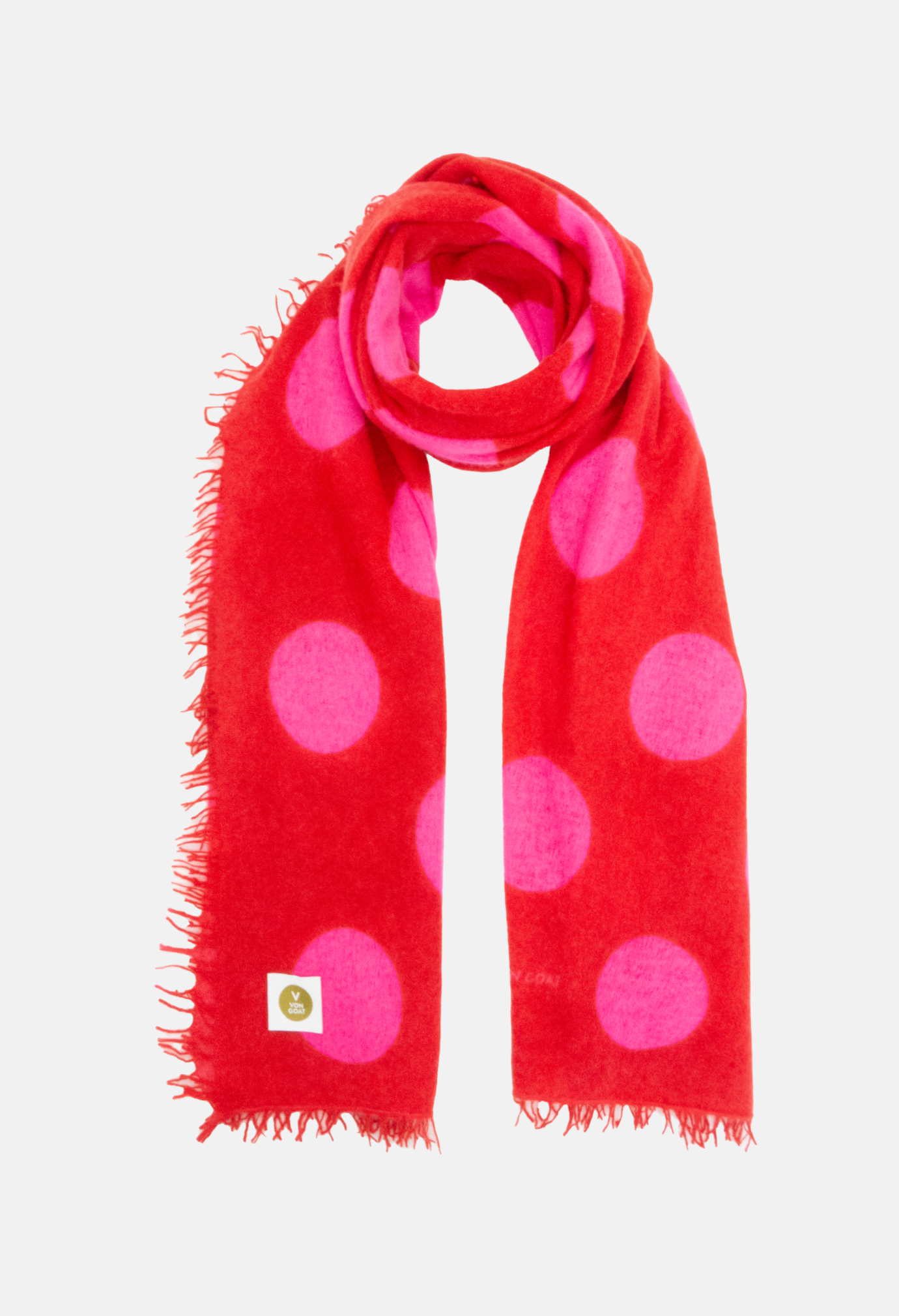 Scarf Polka Dots Orange Daisy/Neon Plum