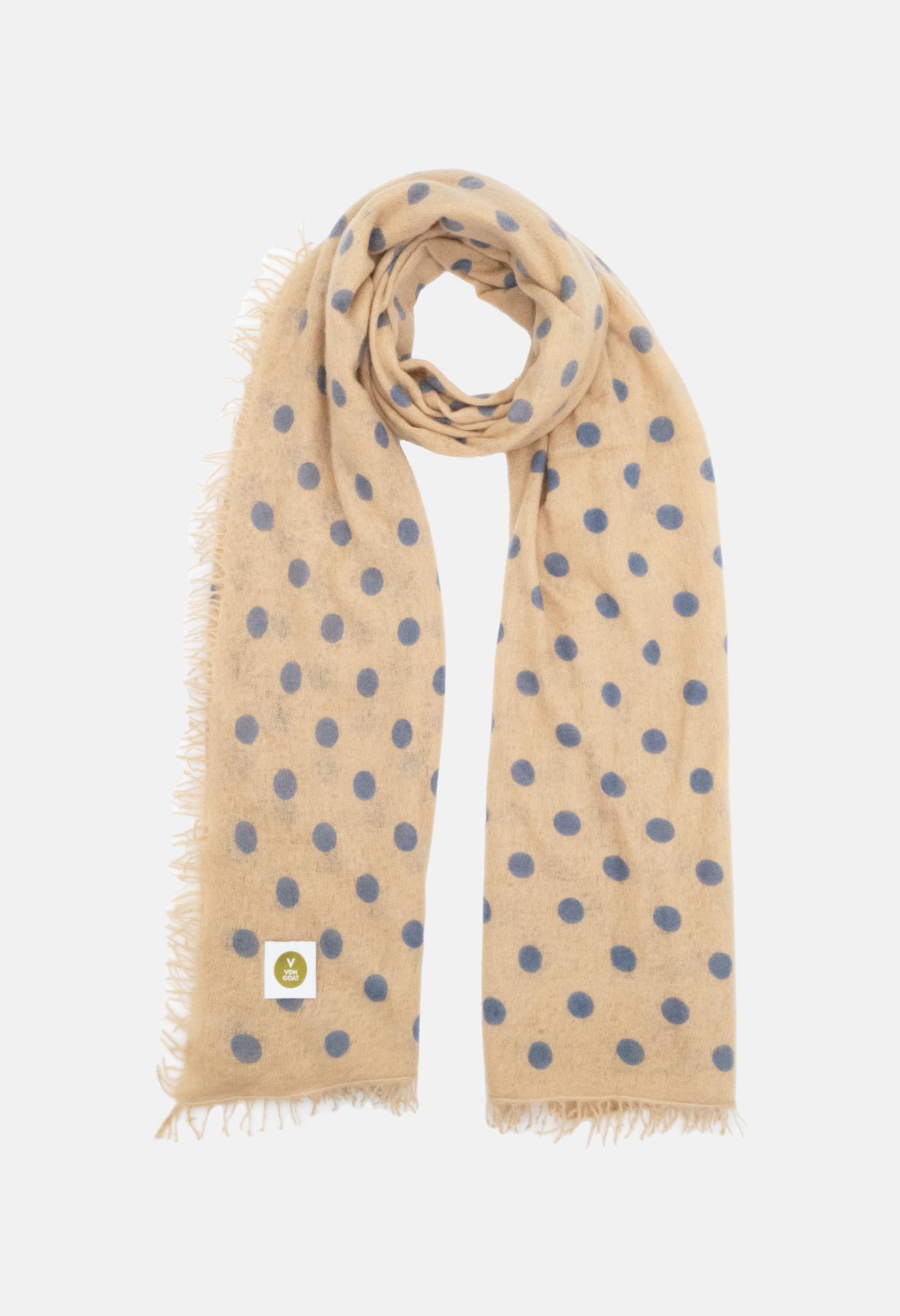 Scarf Polka Dots Sand/Robbia Blue