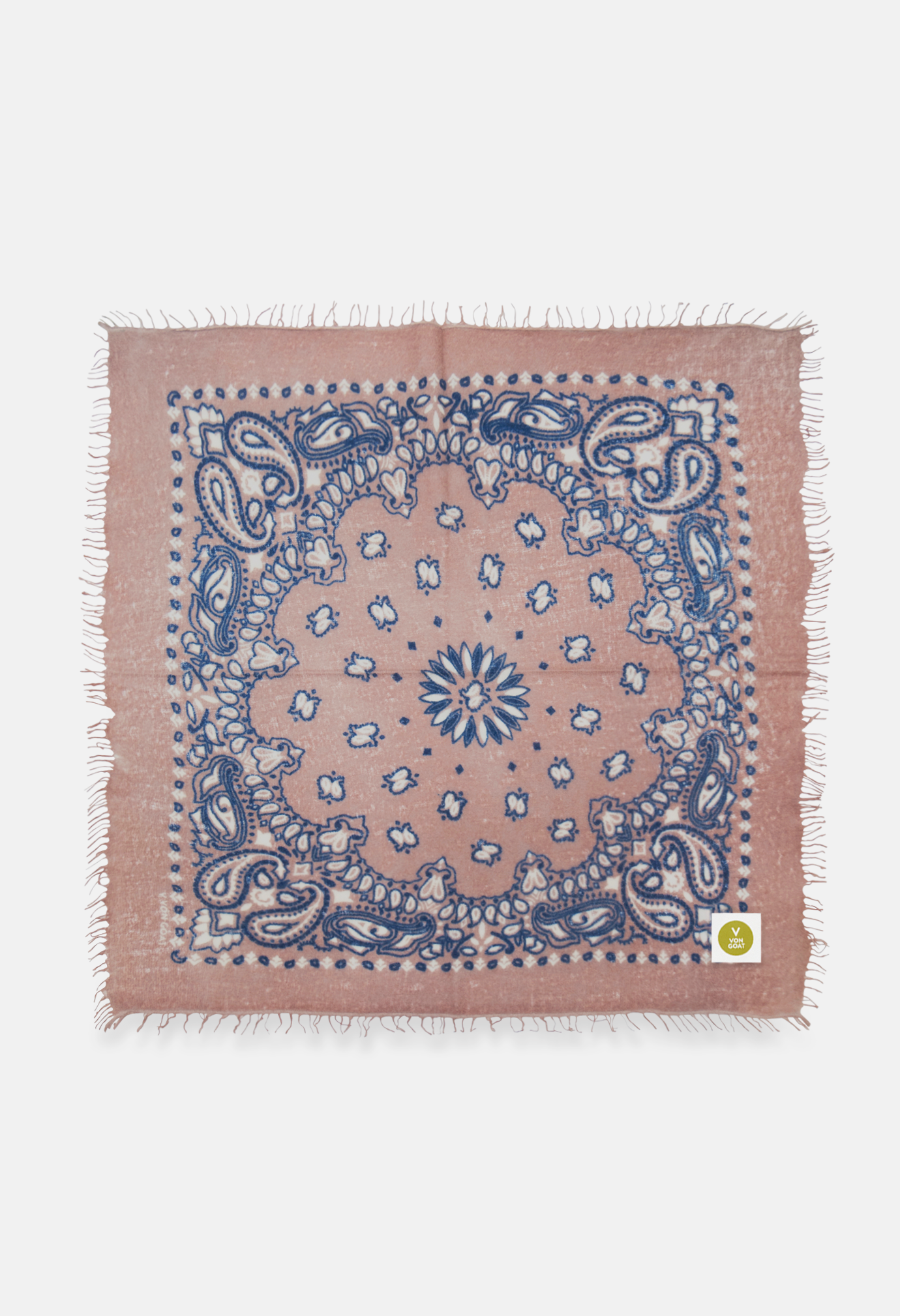 Cashmere Bandana Tuch Paisley H in Blau und Braun von V VON GOAT ideales Kaschmir Geschenk Paisley Muster Kaschmir Tuch für Frauen handgefertigt in Nepal