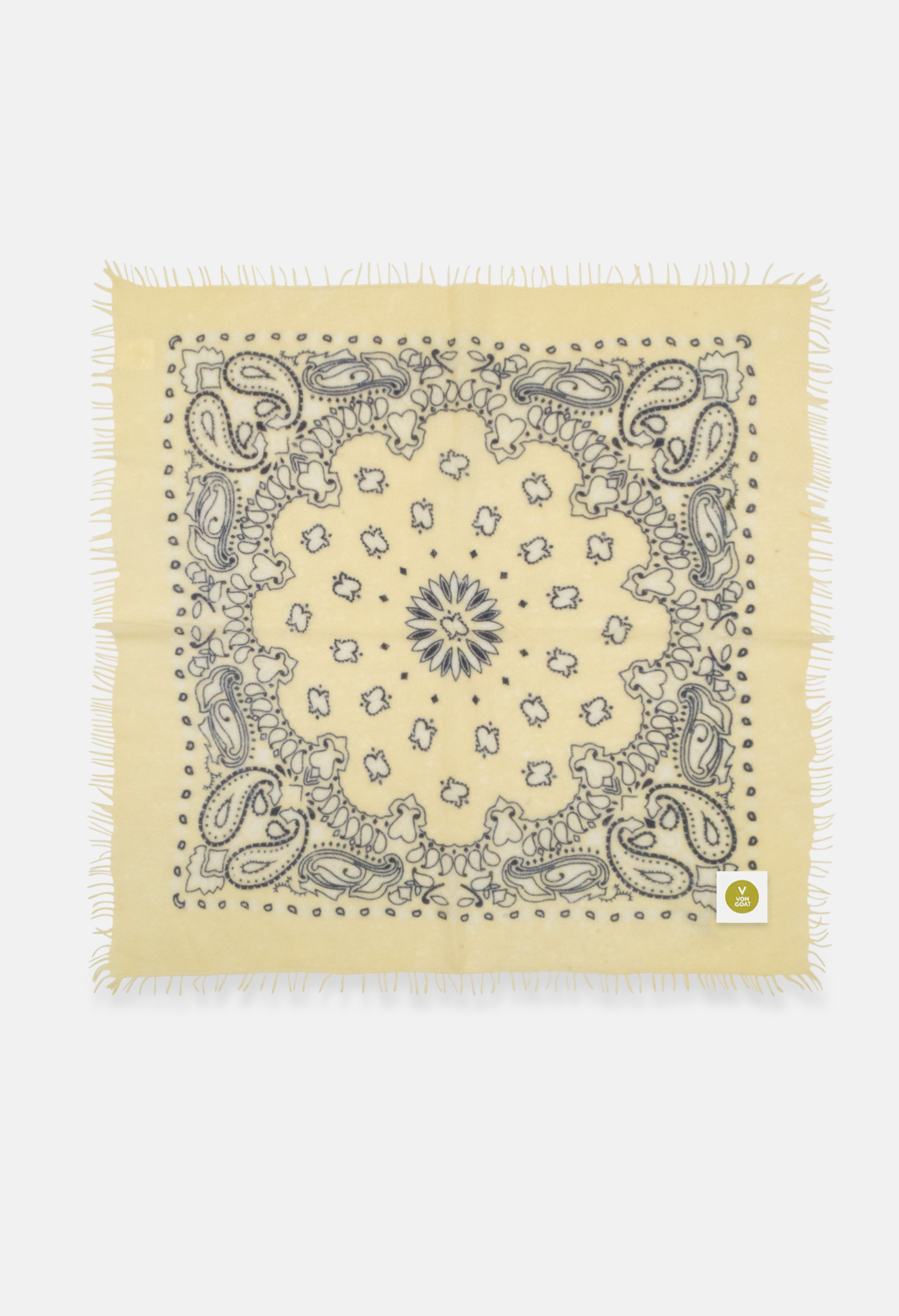 Cashmere Tuch Bandana Paisley AA in Gelb und Schwarz von V VON GOAT perfektes Mode Geschenk Paisley Muster Kaschmir Tuch für Frauen handgefertigt in Nepal