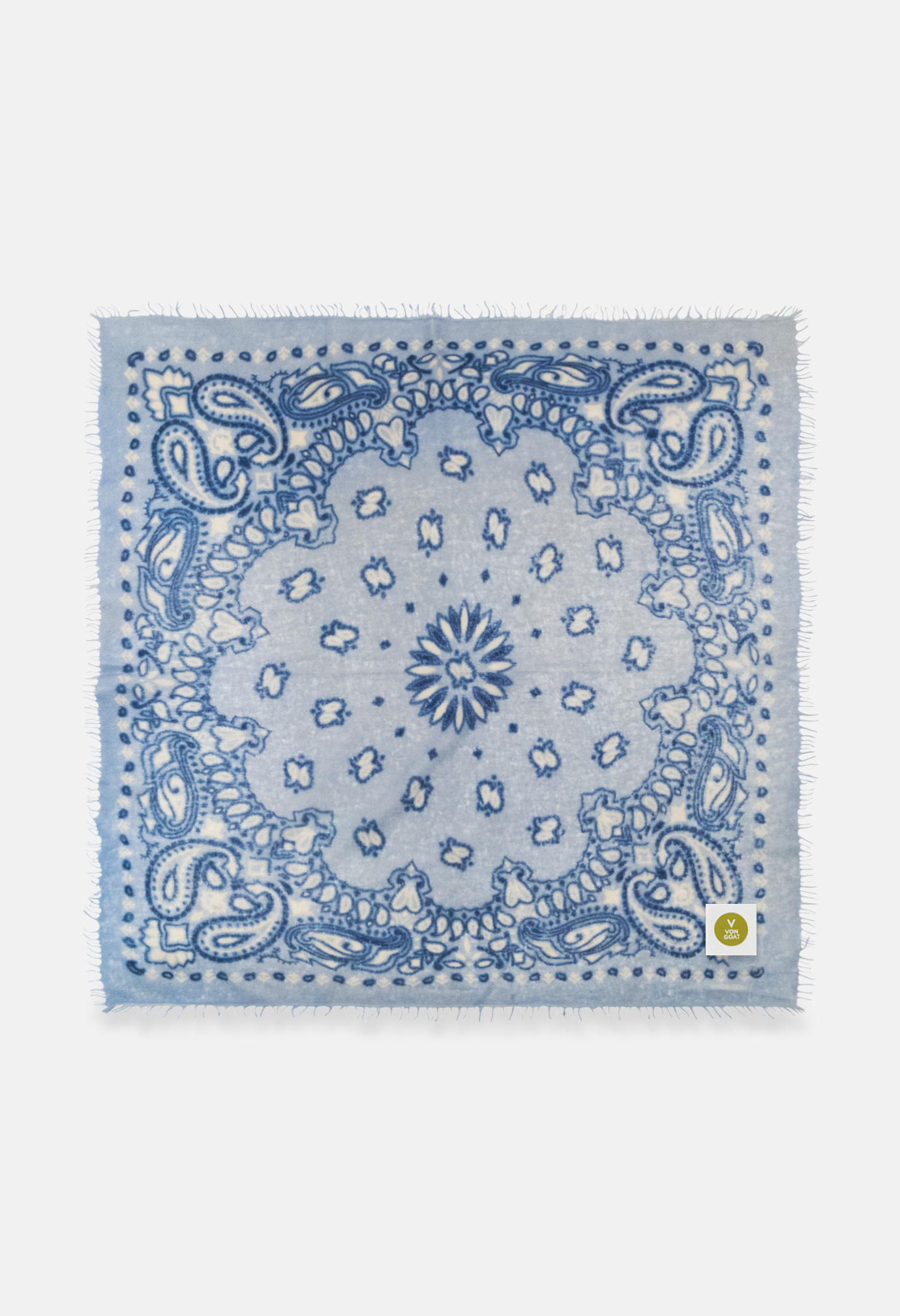 Cashmere Tuch Bandana Paisley C in Blau und Weiss von V VON GOAT perfektes Mode Geschenk grosses Kaschmir Tuch Paisley Muster für Frauen handgefertigt