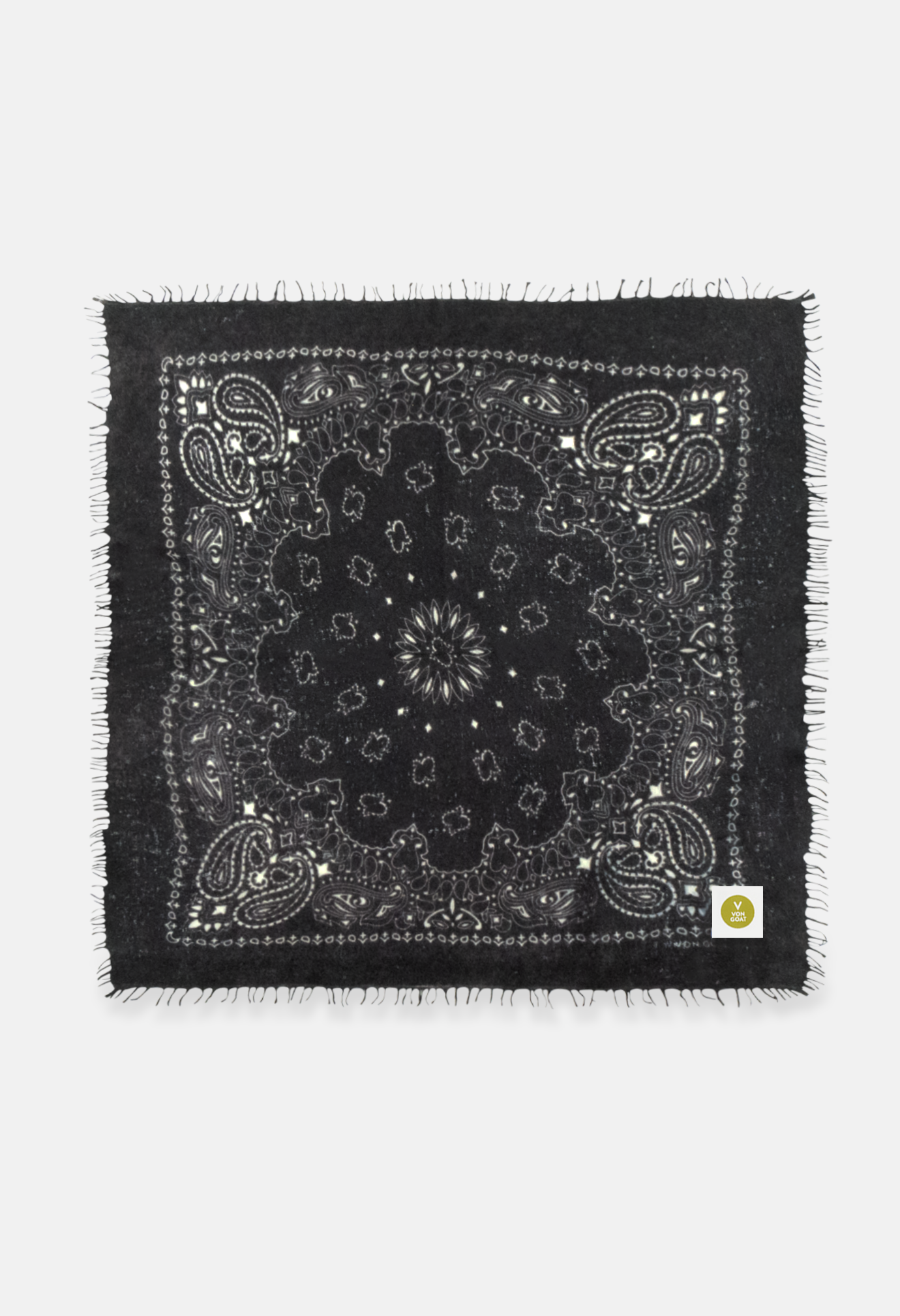 Cashmere Tuch Bandana Paisley V in Schwarz und Weiss von V VON GOAT perfektes Mode Geschenk Paisley Muster Kaschmir Tuch für Frauen handgefertigt in Nepal