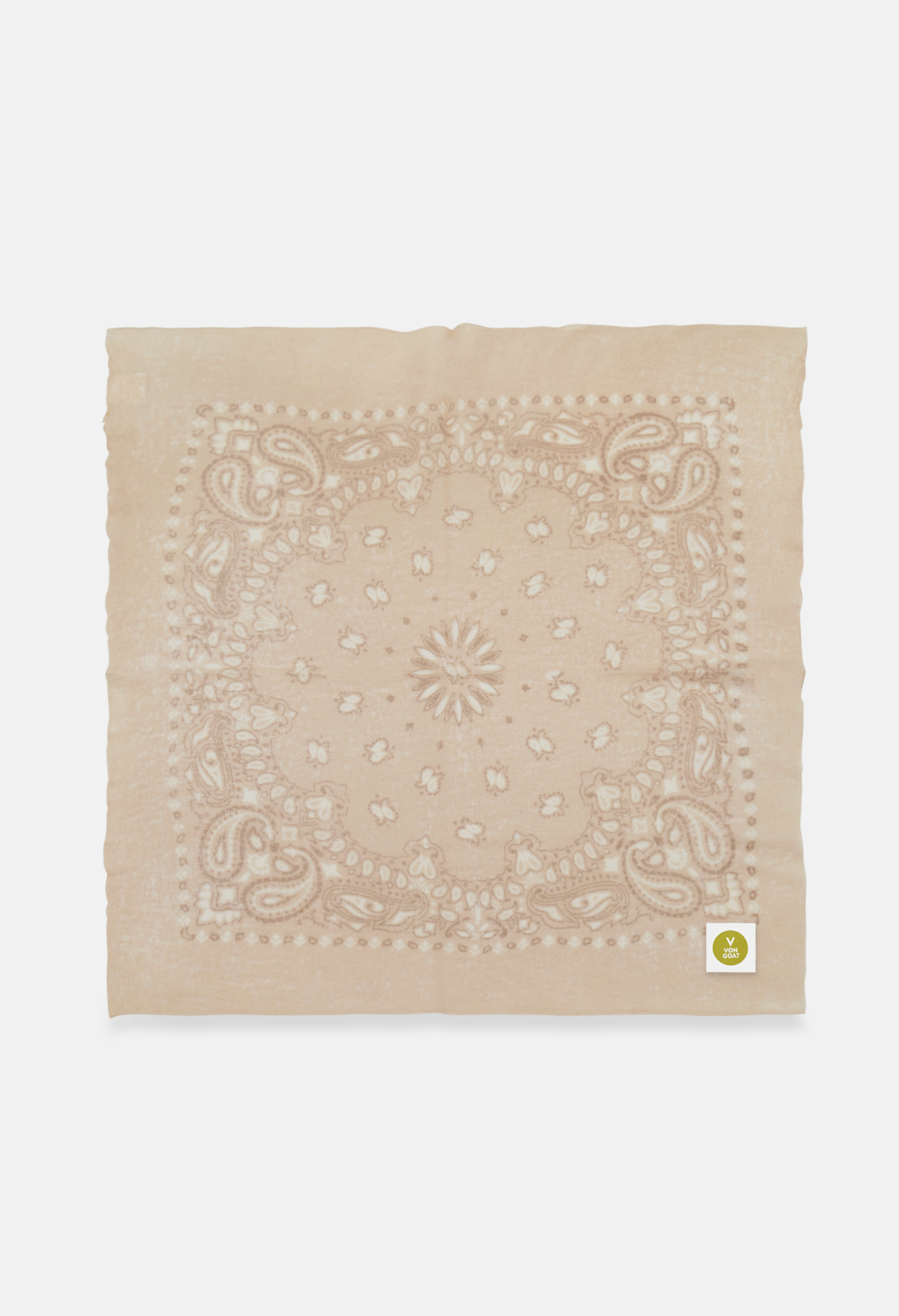 Kaschmir Dreieckstuch Bandana Paisley B in Beige und Braun von V VON GOAT perfektes Geschenk Paisley Muster Cashmere Tuch für Damen handgefertigt in Nepal
