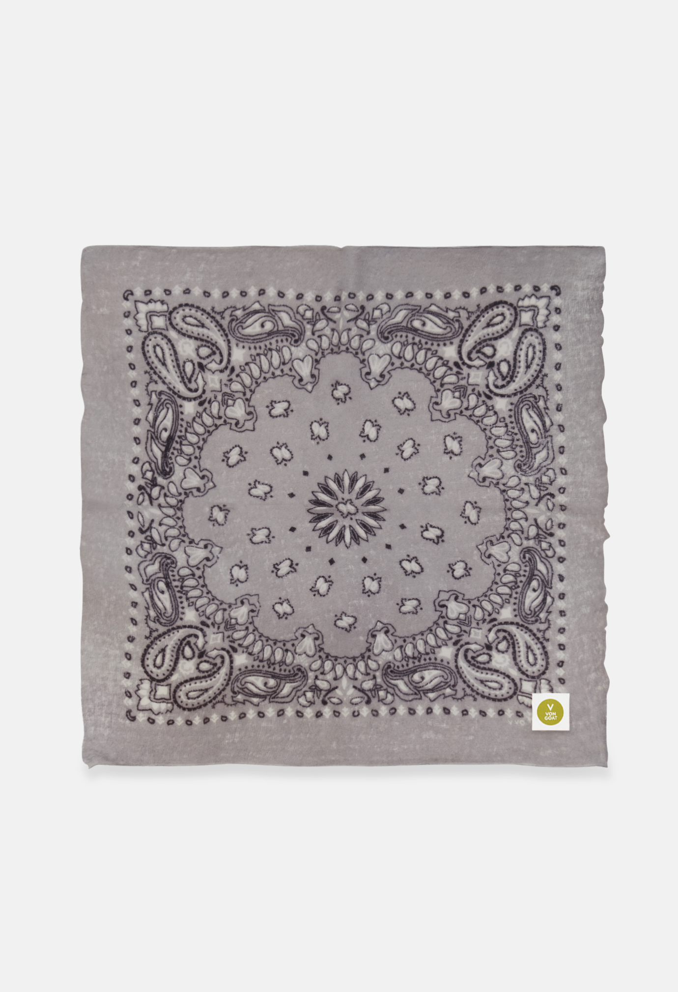 Cashmere Bandana Tuch Paisley D in Grau und Blau von V VON GOAT ideales Kaschmir Geschenk Paisley Muster Kaschmir Tuch für Frauen handgefertigt in Nepal