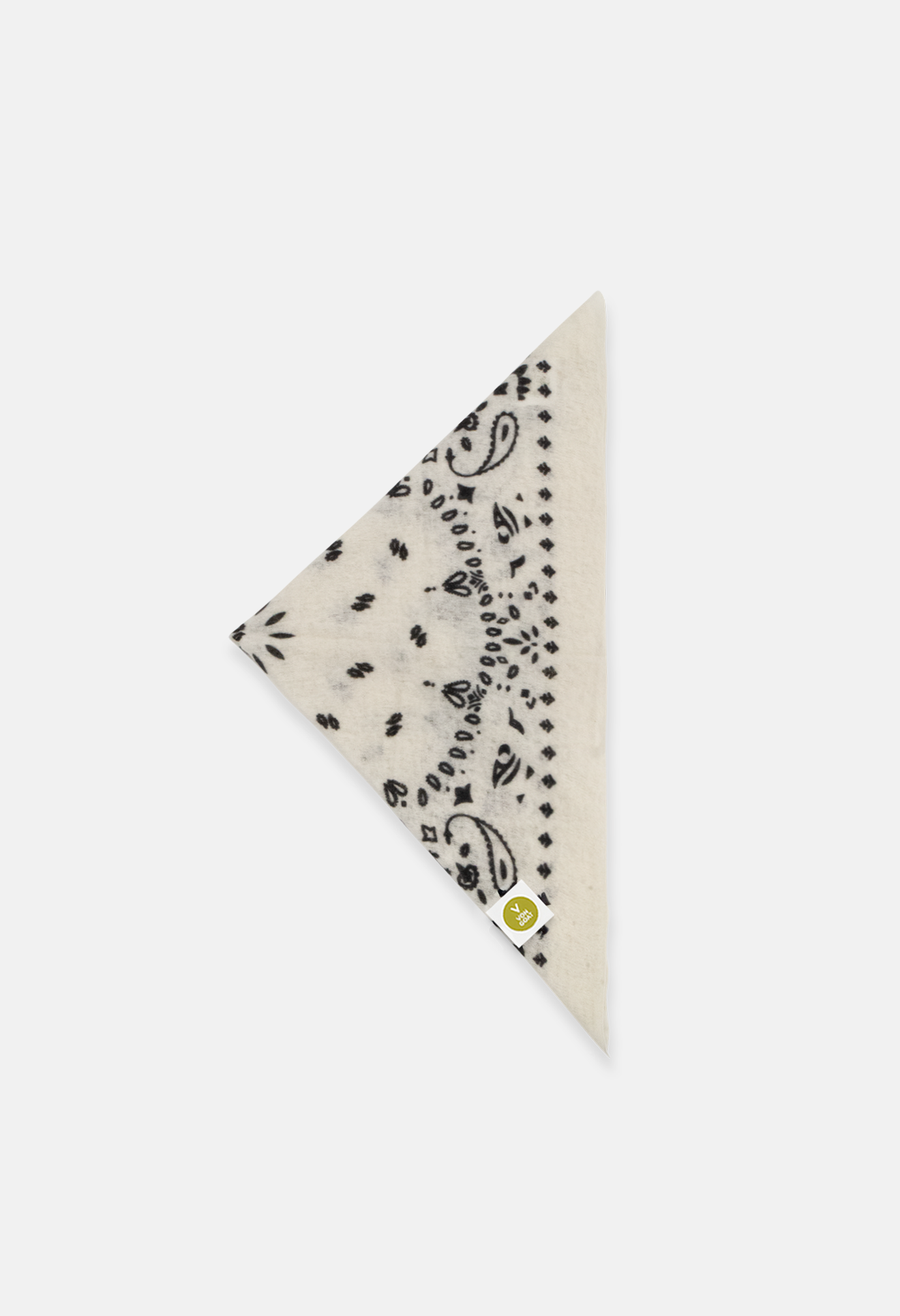 Kaschmir Tuch Bandana Paisley U in Weiss und Schwarz für Damen von V VON GOAT Trend Bandana aus 100 Prozent Cashmere handgefertigt in Nepal