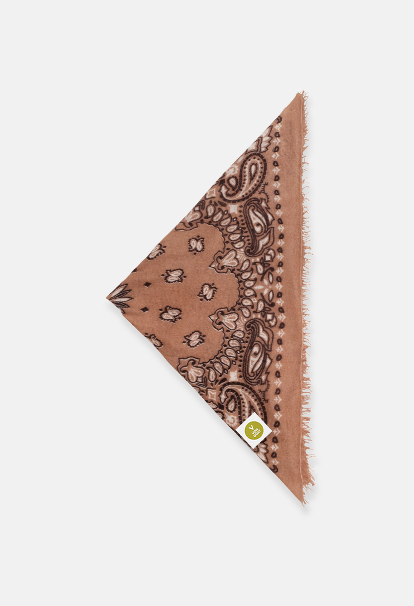 Kaschmir Tuch Bandana Paisley W in Taupe und Braun für Damen von V VON GOAT Trend Accessoire grosses Tuch aus 100 Prozent Cashmere handgefertigt in Nepal