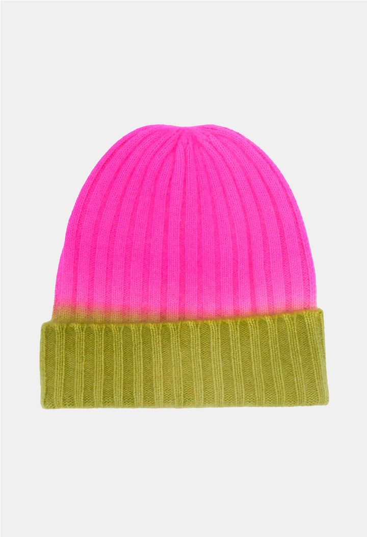 BEANIE CARDAMOM/NEON PINK