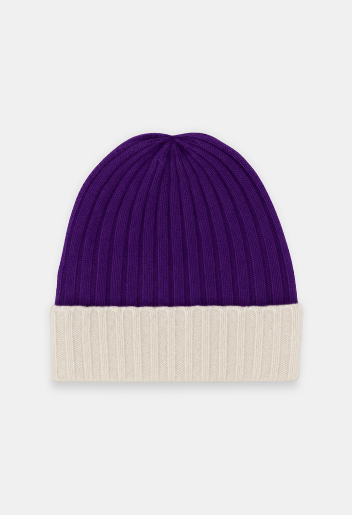 Beanie White/Neon Purple