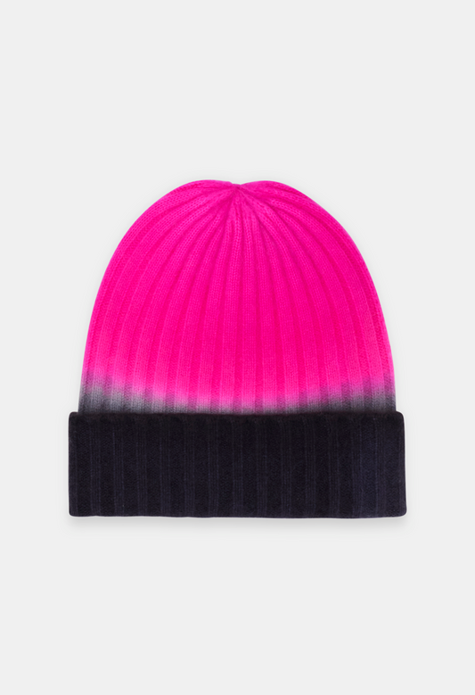 BEANIE NIGHT BLUE/NEON PINK