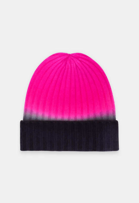 BEANIE NIGHT BLUE/NEON PINK