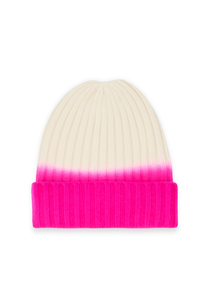 BEANIE NEON PINK/WHITE