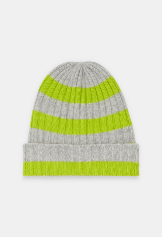 BEANIE MELANGE L. GREY/NEON YELLOW