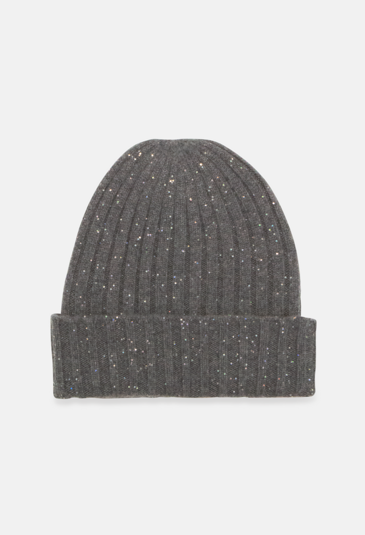 Beanie Mel. Dark Grey Glitter