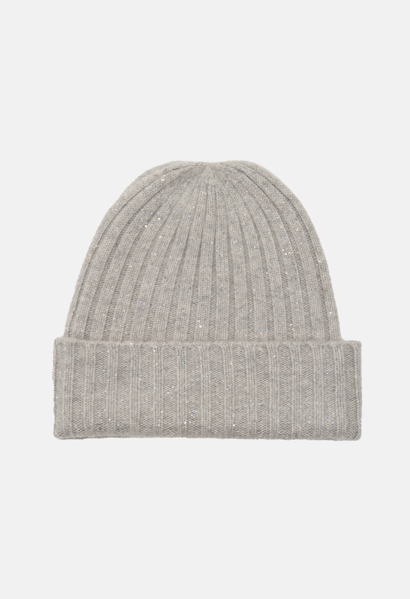 BEANIE MELANGE LIGHT GREY mit Glitter