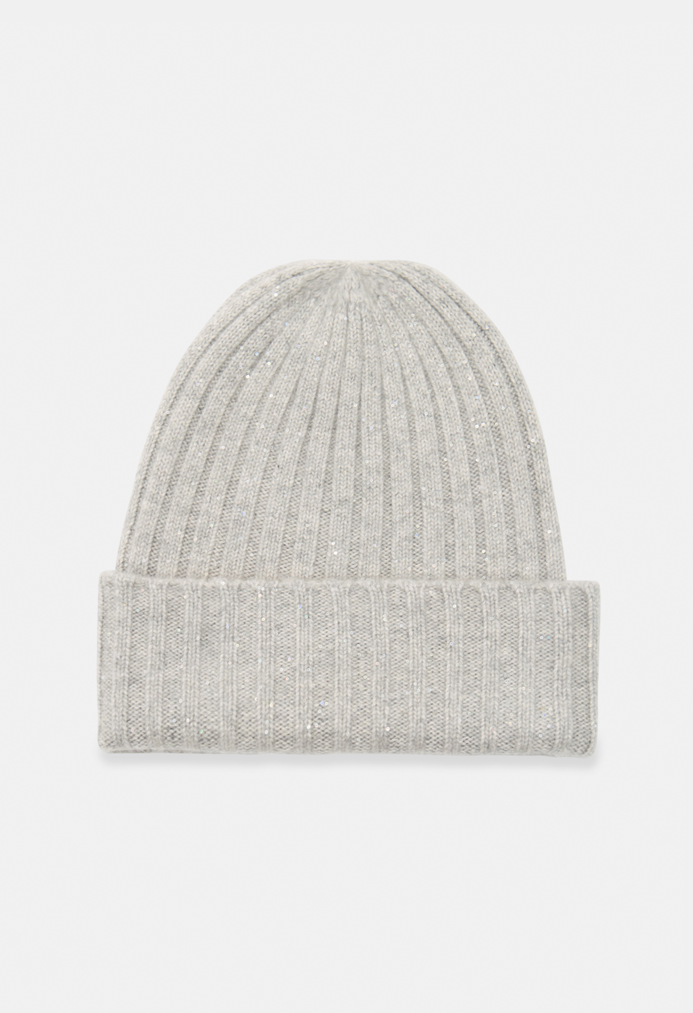 BEANIE MELANGE LIGHT GREY mit Glitter