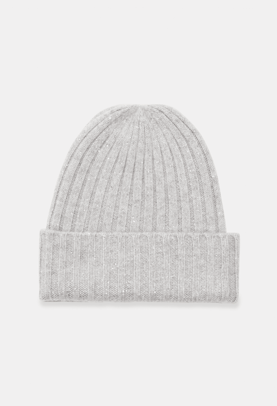 Beanie Mel. Light Grey Glitter