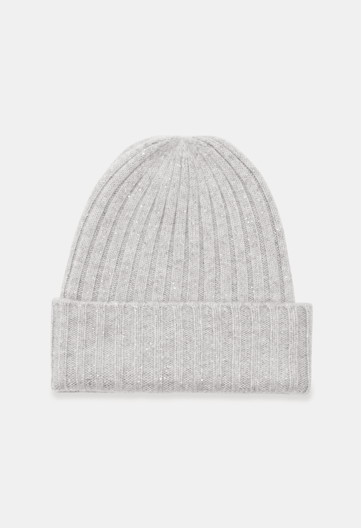 Beanie Mel. Light Grey Glitter