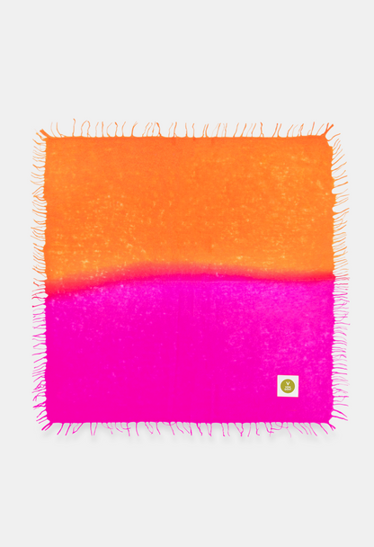 BANDANA NEON PINK/ORANGE DAISY mit Fransen