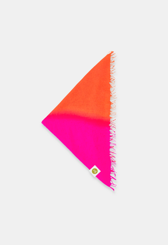 BANDANA NEON PINK/ORANGE DAISY mit Fransen