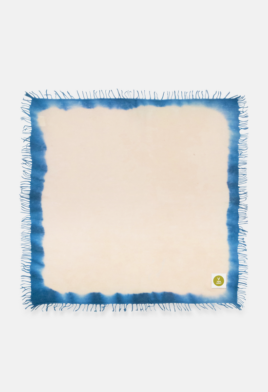 Bandana Tofu/Aegan Blue mit Fransen