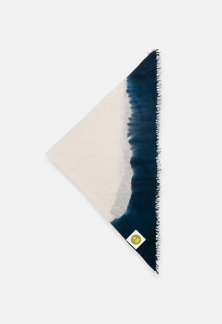 Bandana White/Dark Navy XL mit Fransen
