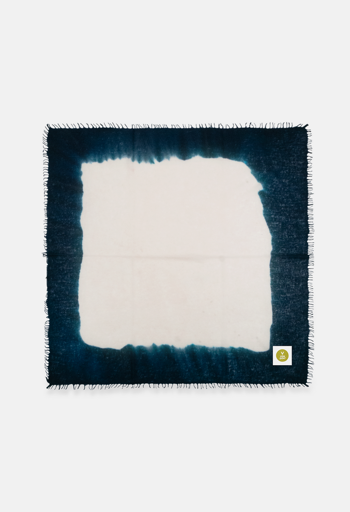Bandana White/Dark Navy XL mit Fransen
