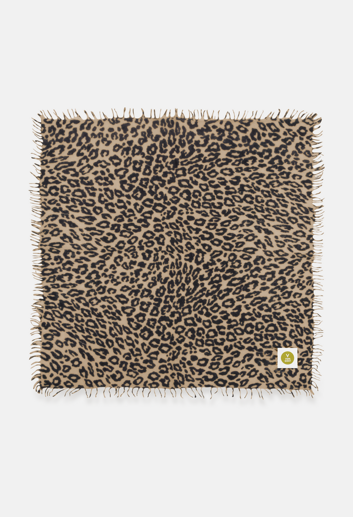 Bandana Leo Latte/Black mit Fransen