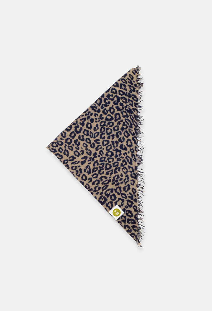 Bandana Leo Latte/Dark Navy mit Fransen