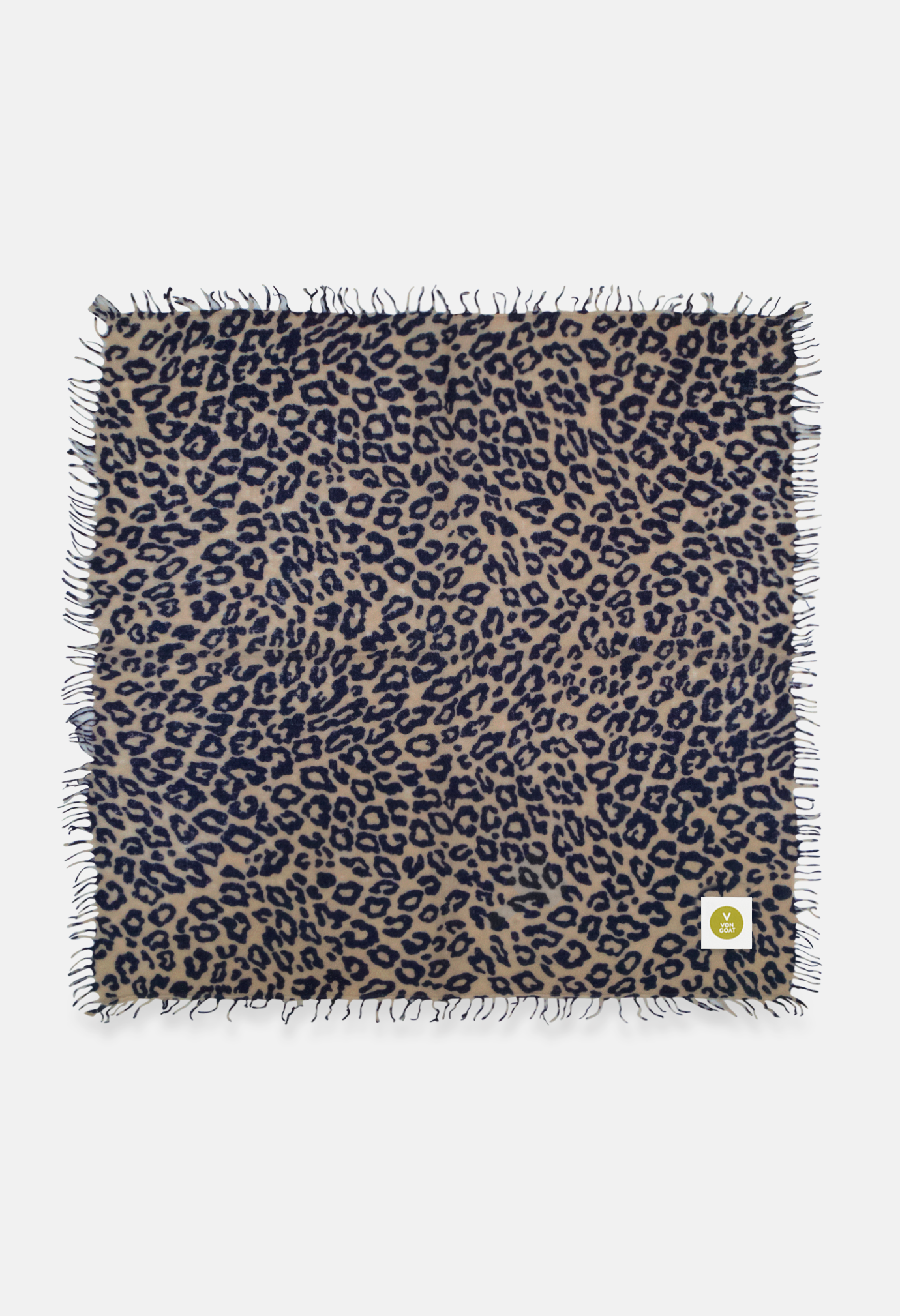 Bandana Leo Latte/Dark Navy mit Fransen
