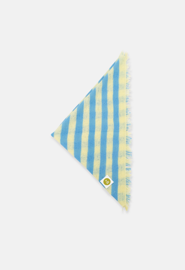 Bandana Transparent Yellow/Delicate Blue mit Fransen