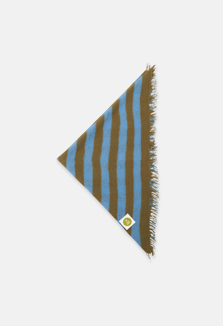 Bandana Fir Green/Delicate Blue mit Fransen