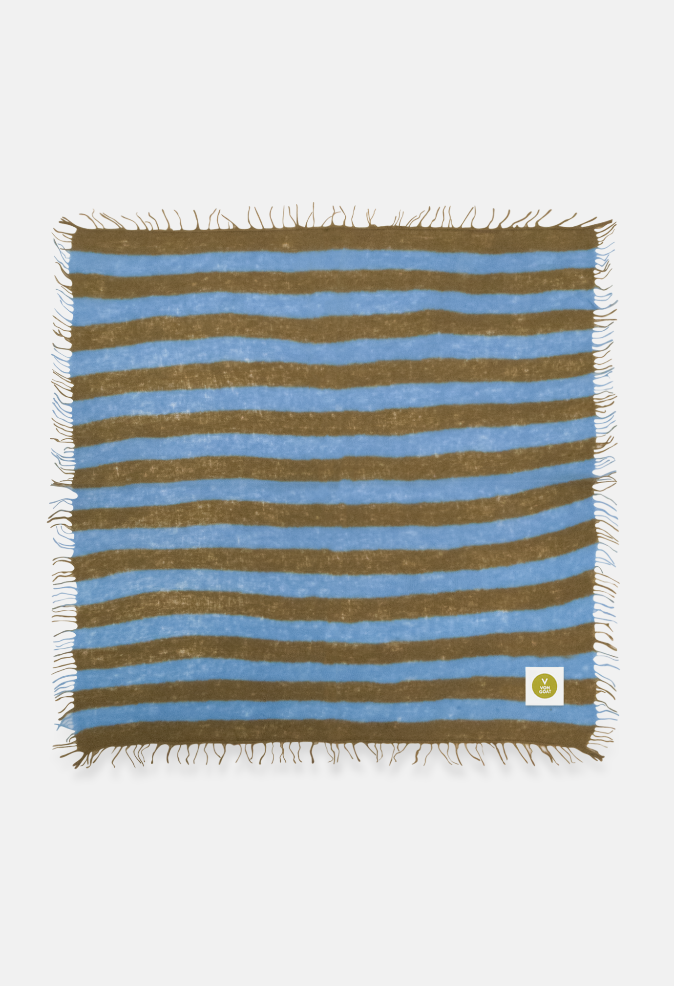Bandana Fir Green/Delicate Blue mit Fransen