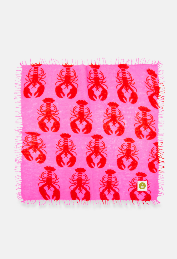 BANDANA LOBSTER SUGAR PLUM/ORANGE DAISY mit Fransen