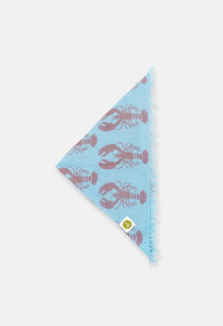 Bandana Lobster Delicate Blue/Zephyr mit Fransen