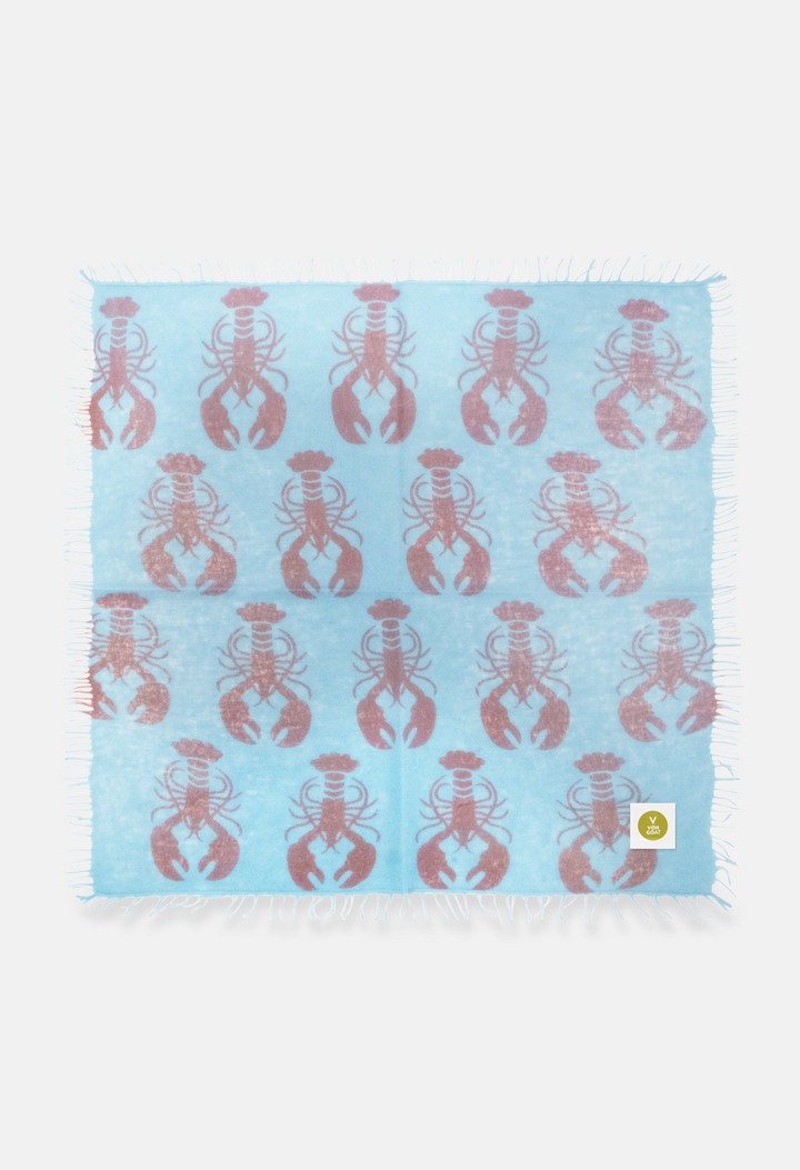 Bandana Lobster Delicate Blue/Zephyr mit Fransen