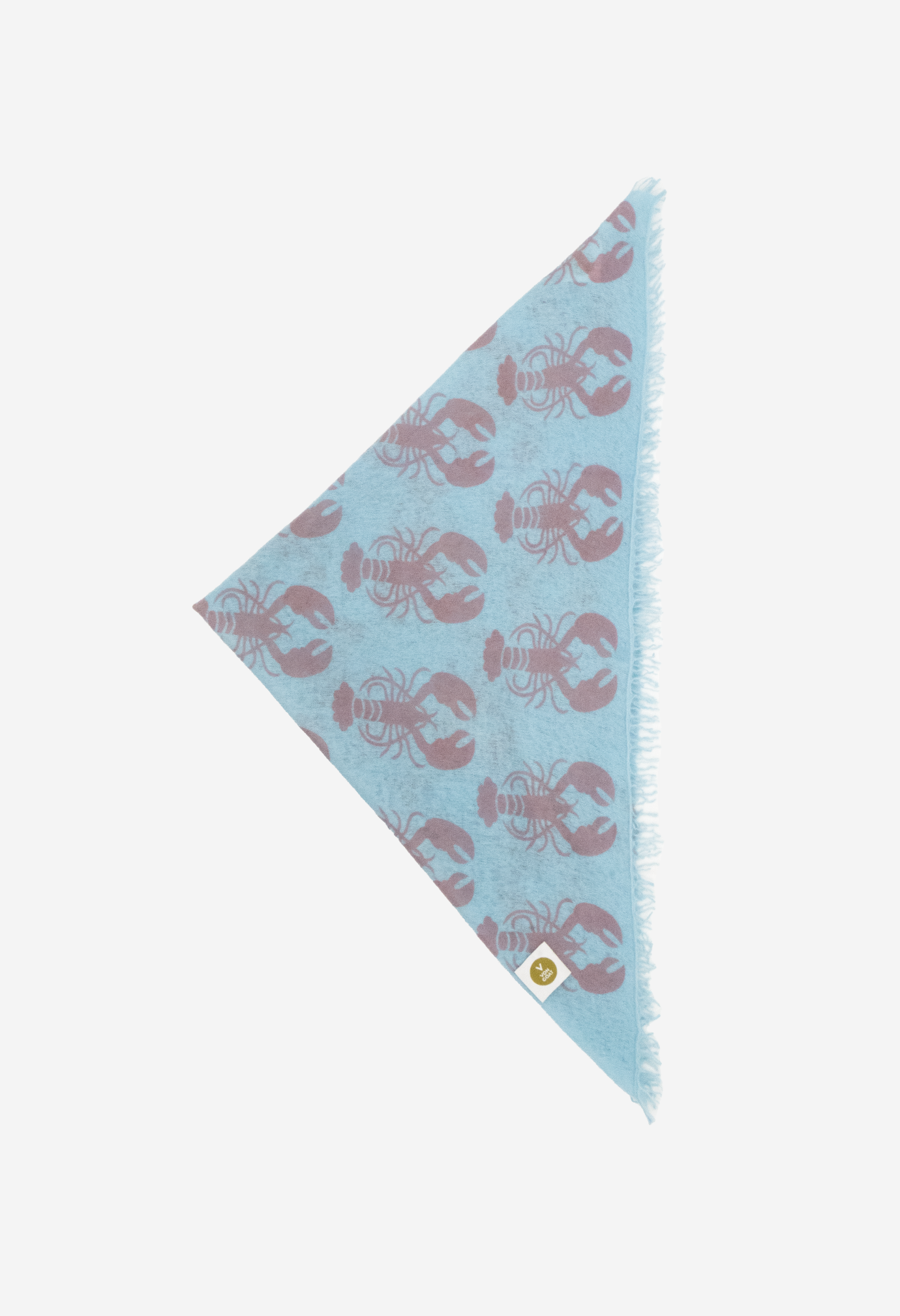 Bandana Lobster Delicate Blue/Zephyr XL with fringes