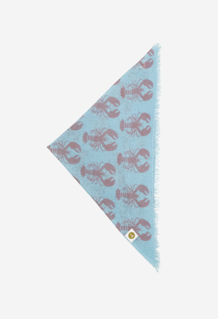 Bandana Lobster Delicate Blue/Zephyr XL mit Fransen