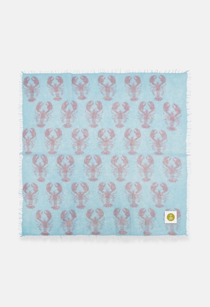 Bandana Lobster Delicate Blue/Zephyr XL mit Fransen