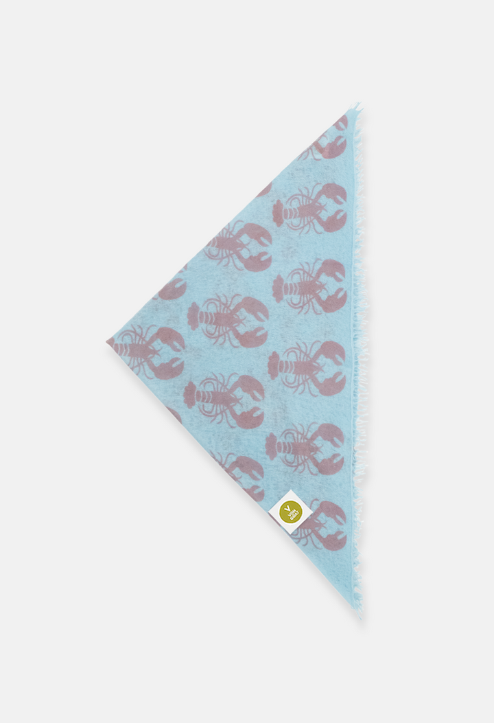Bandana Lobster Delicate Blue/Zephyr XL mit Fransen
